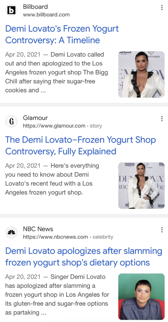 Demi Lovato apologizes after slamming frozen yogurt shop's dietary