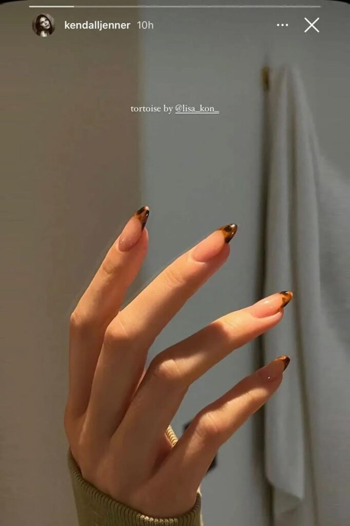 This Kendall Jenner-Approved Manicure Is The Minimalist Way To Go Bold For  Spring | Kendall jenner nails, Orange nails, Manicure